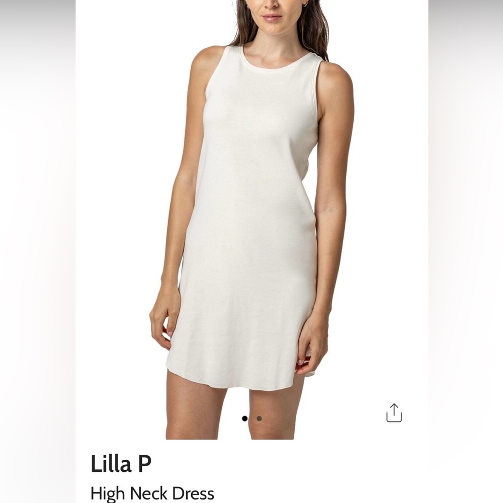 Authentic Lilla P White High Neck Dress  nwt sz M